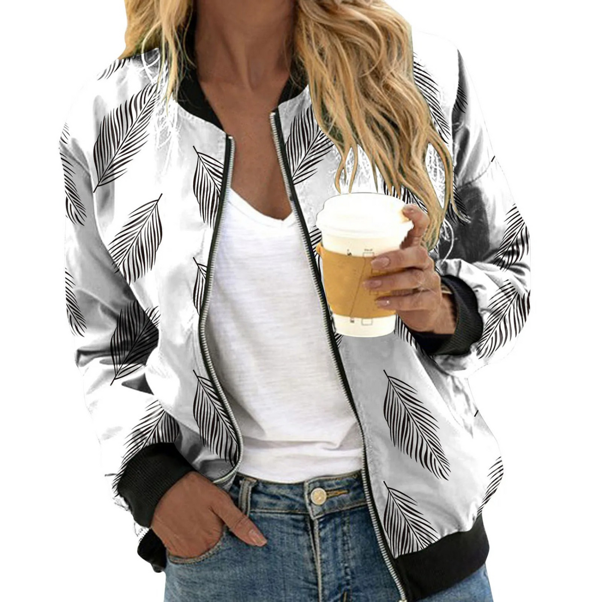 Women's Floral Bomber Jacket