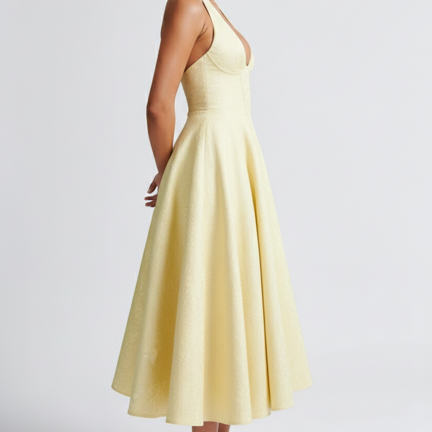 Women's Halter A-Line Midi Dress