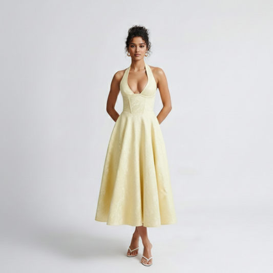 Women's Halter A-Line Midi Dress