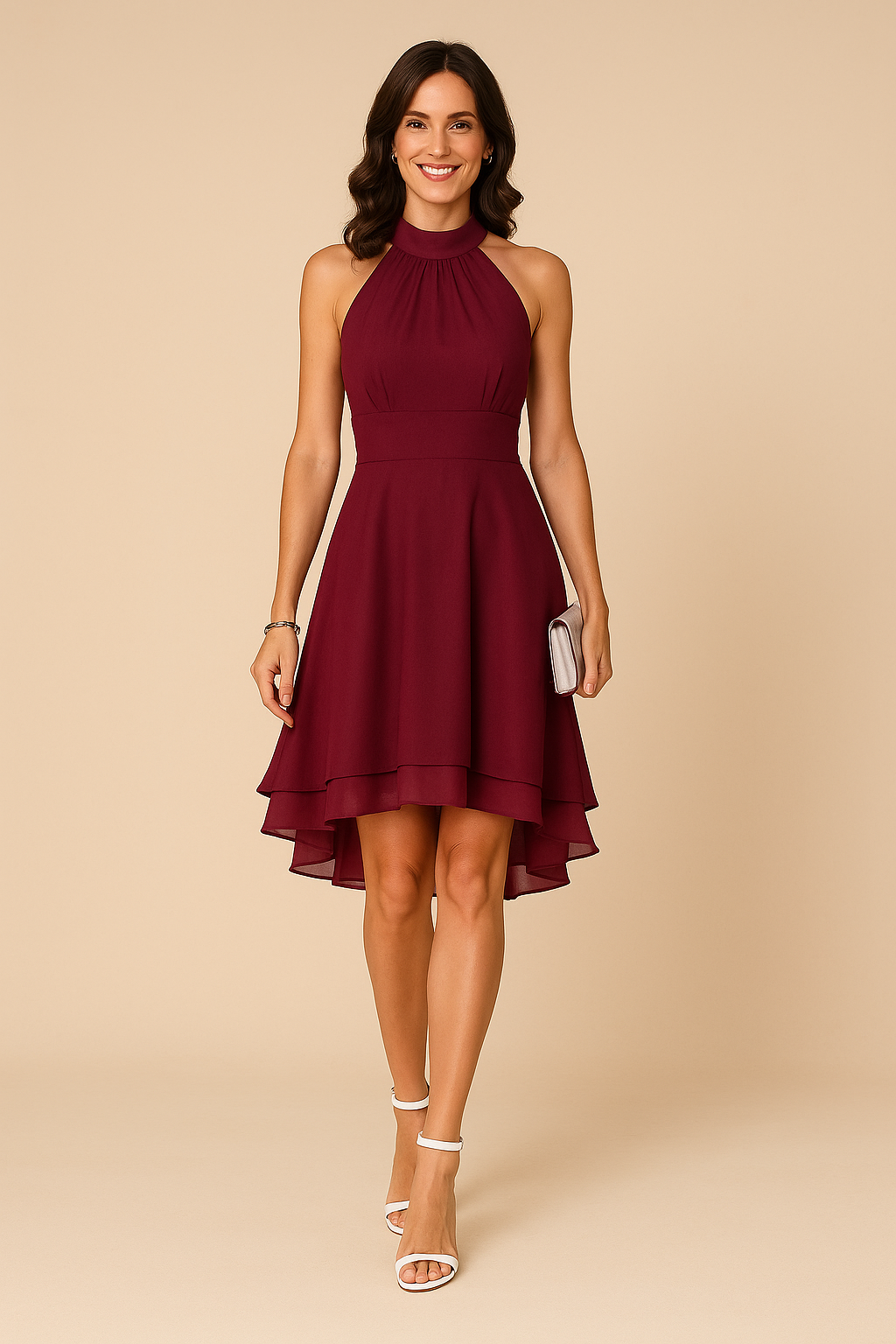 Women's Halter Fit-and-Flare Mini Dress
