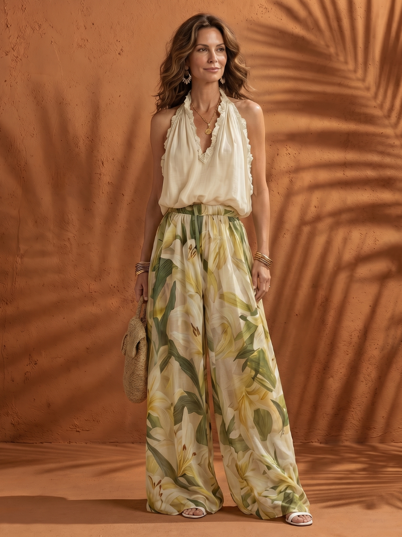 Women's Halter Palazzo Set