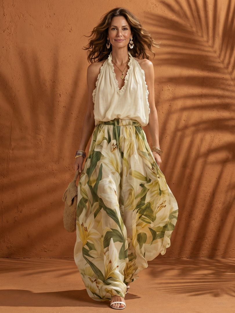 Women's Halter Palazzo Set