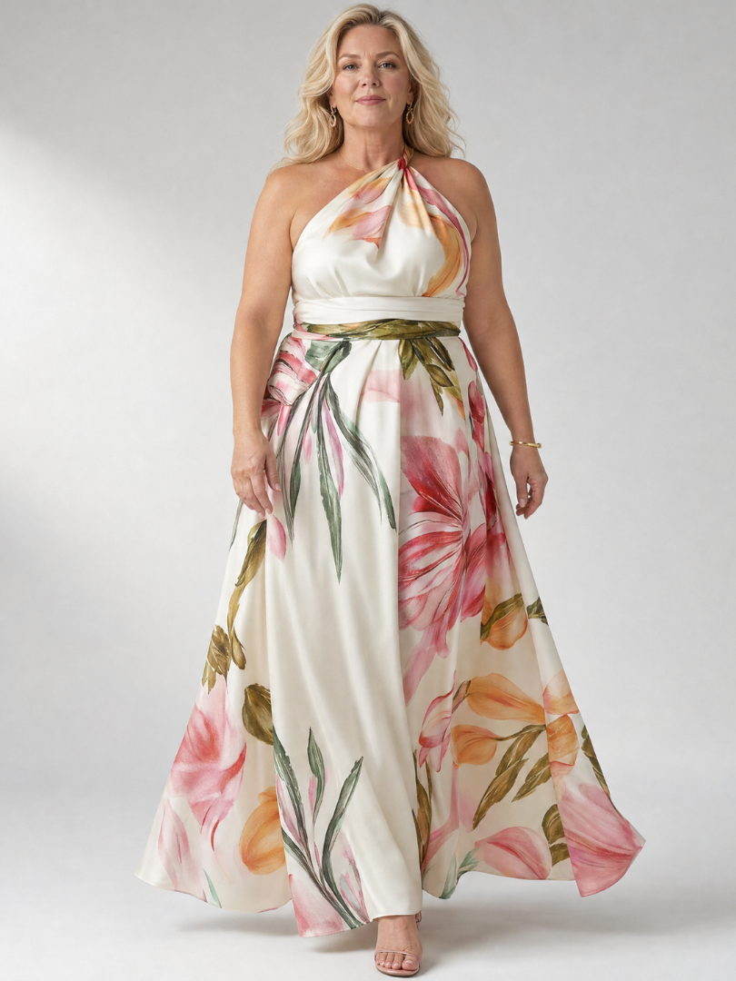 Women's Halter Wrap Maxi Dress