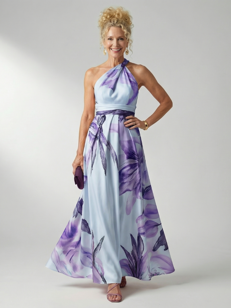 Women's Halter Wrap Maxi Dress