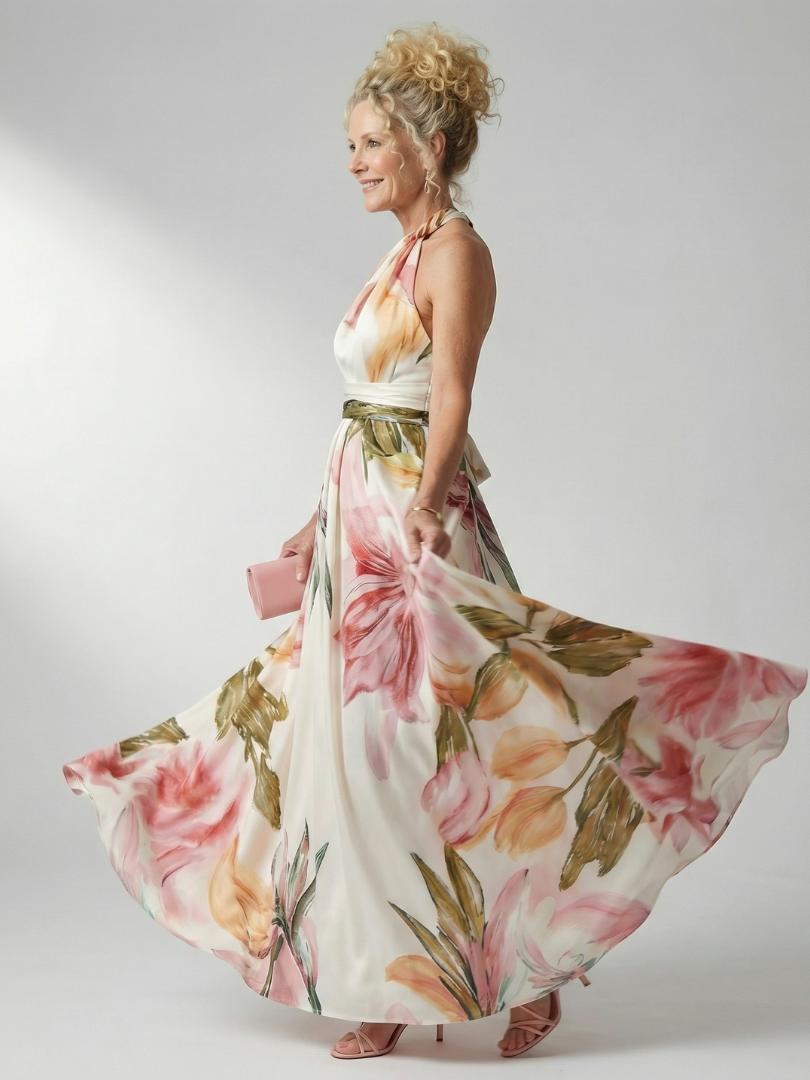 Women's Halter Wrap Maxi Dress