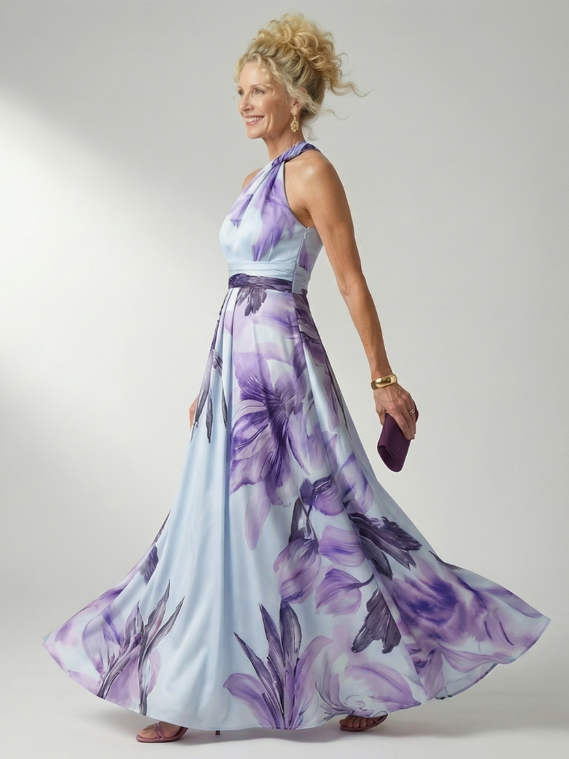 Women's Halter Wrap Maxi Dress