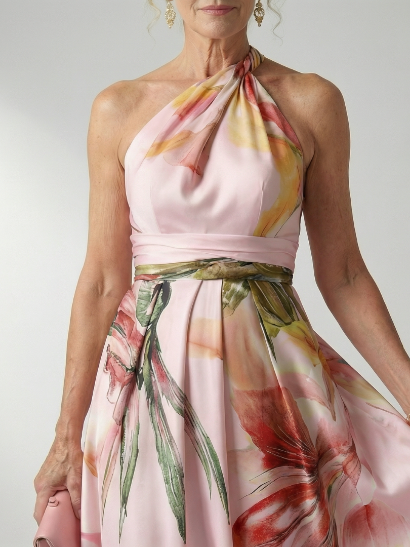 Women's Halter Wrap Maxi Dress