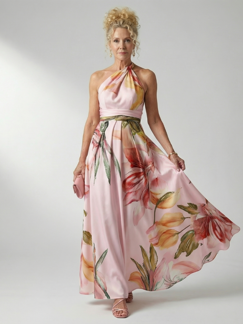 Women's Halter Wrap Maxi Dress