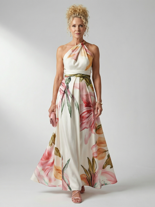Women's Halter Wrap Maxi Dress