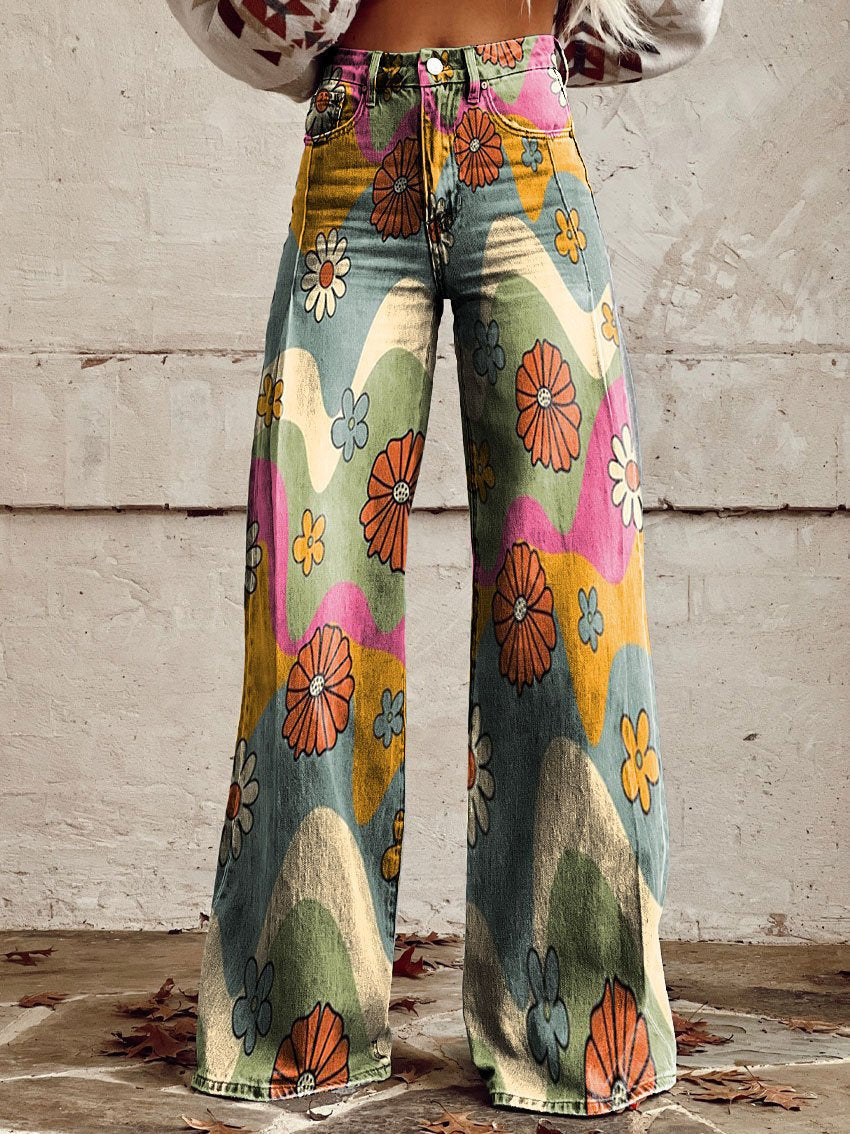 Women's High-Waisted Wide-Leg Jeans