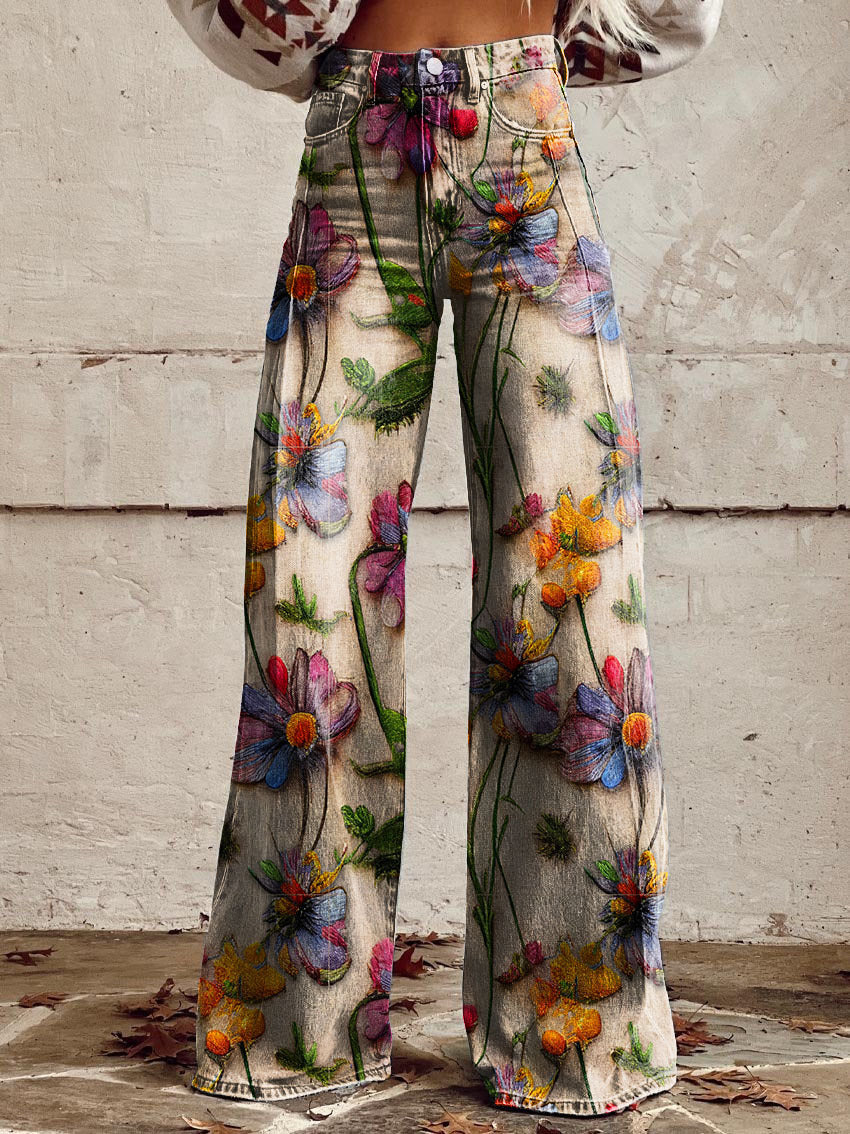 Women's High-Waisted Wide-Leg Jeans