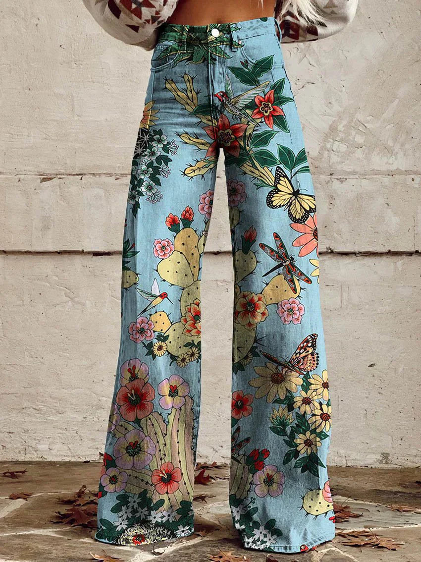 Women's High-Waisted Wide-Leg Jeans