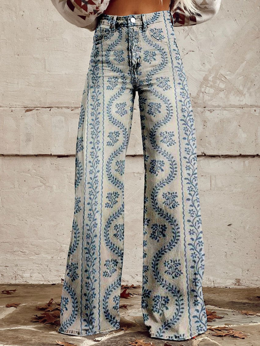 Women's High-Waisted Wide-Leg Jeans