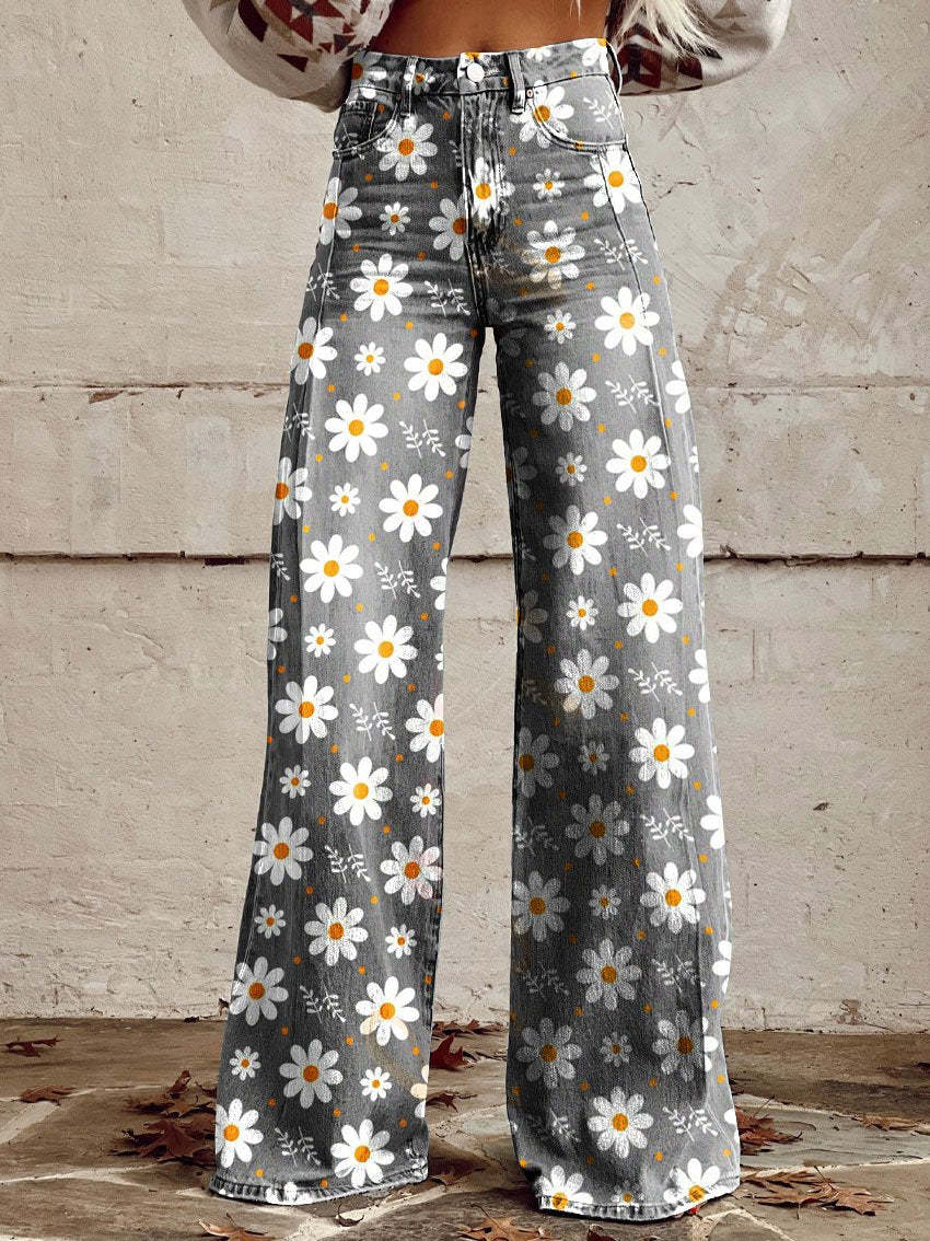 Women's High-Waisted Wide-Leg Jeans
