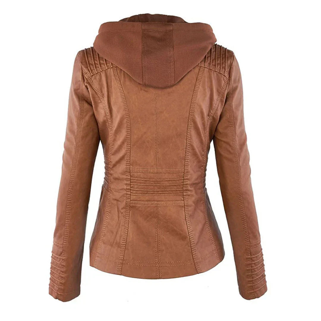 Women's Hooded Biker Jacket