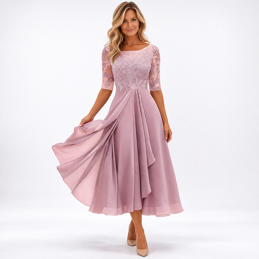 Women's Lace A-line Midi Dress