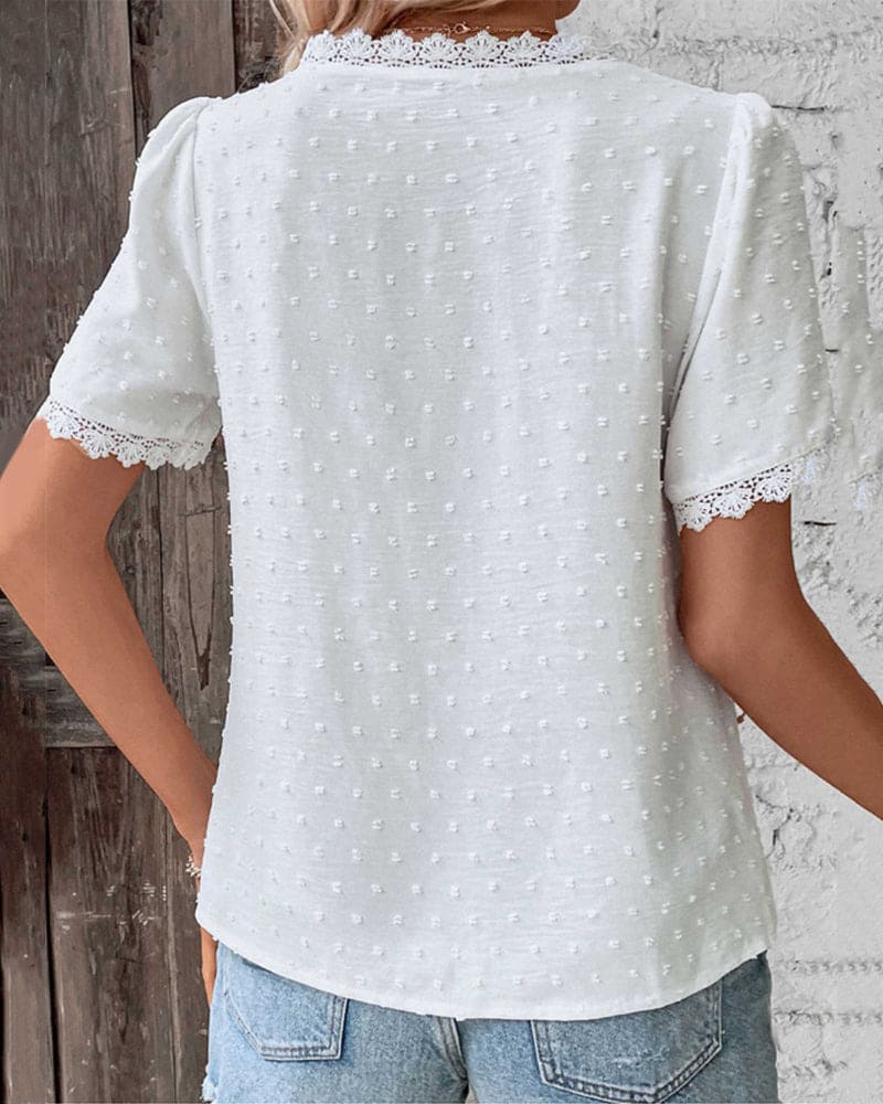 Women's Lace Trim Blouse