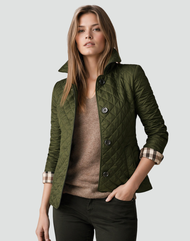 Women’s Lightweight Button-Front Quilted Transitional Jacket