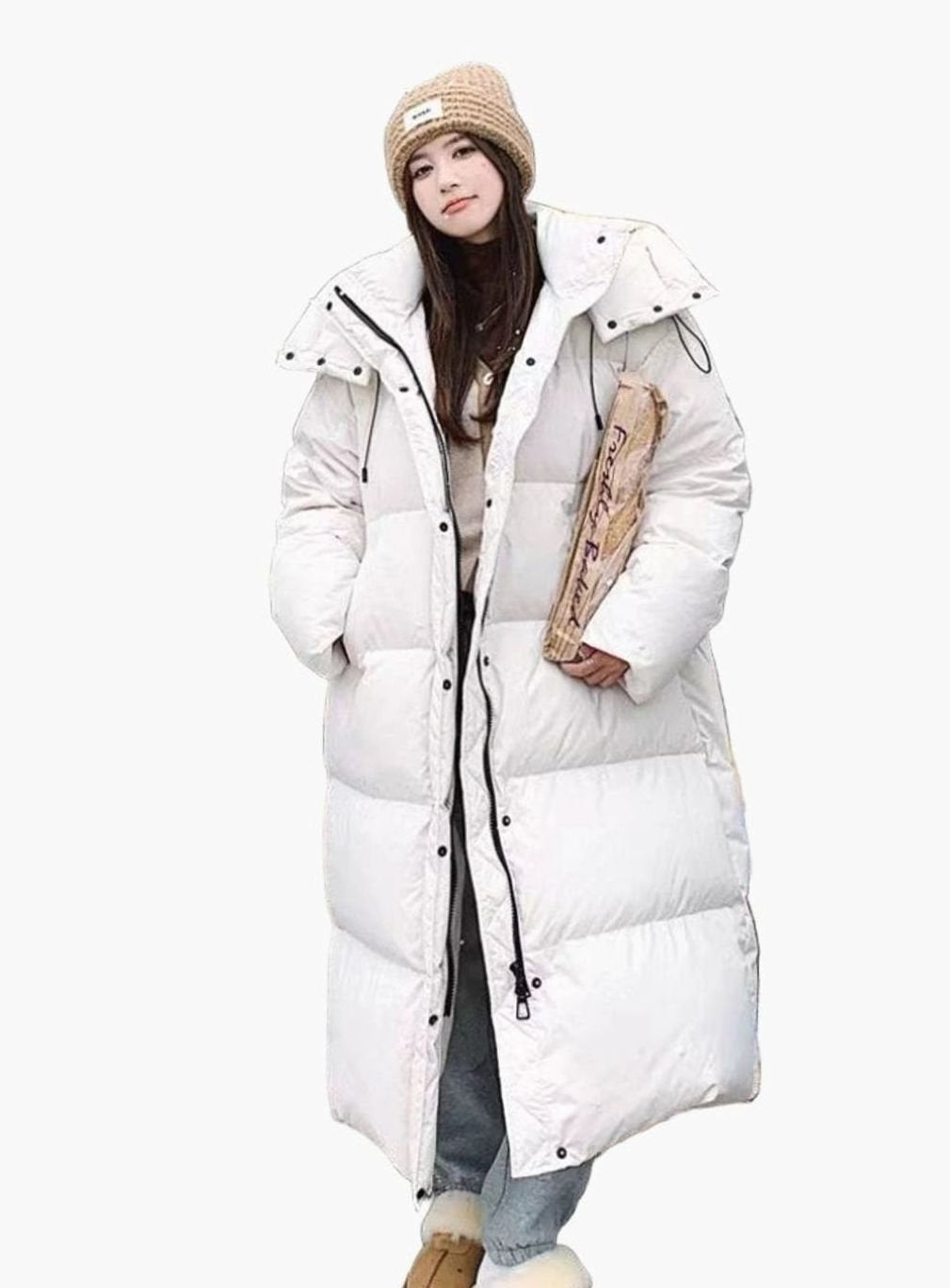 Women's Long Hooded Quilted Oversized Puffer Coat