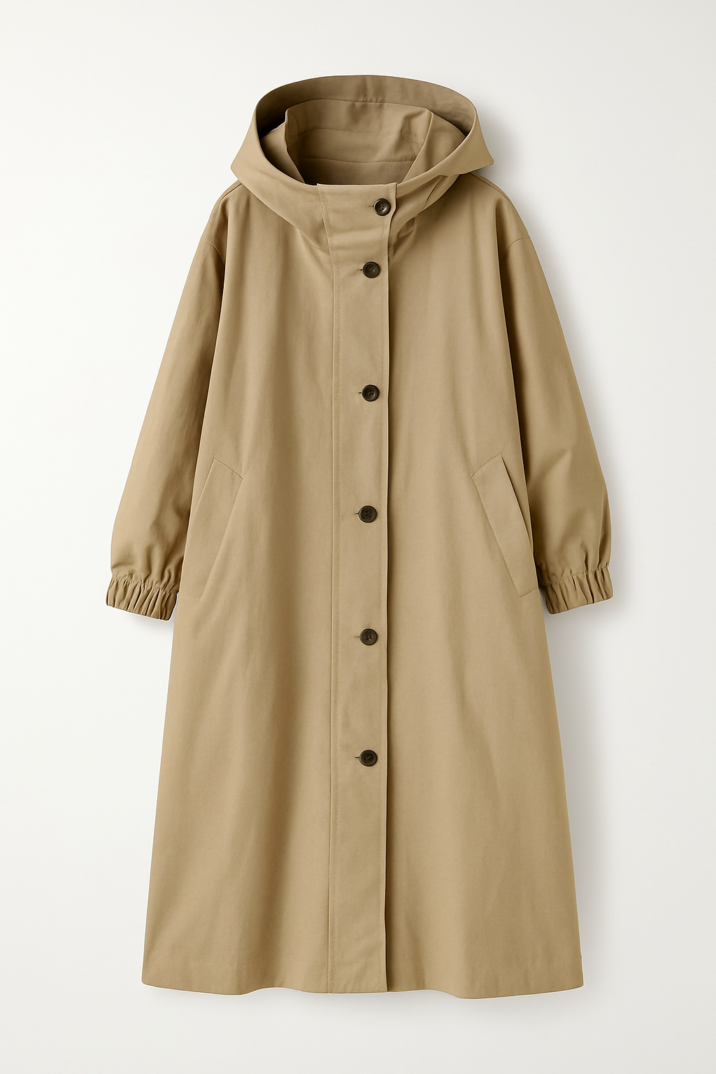 Women's Long Hooded Trench Coat - Autumn Edition