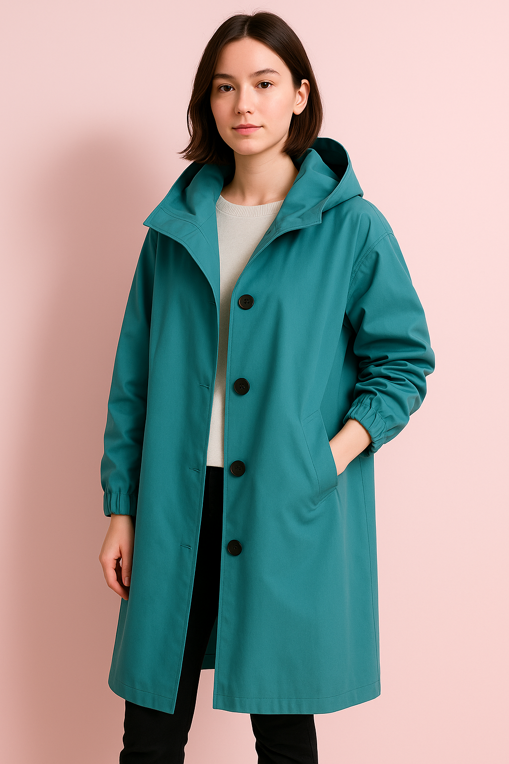 Women's Long Hooded Trench Coat - Autumn Edition