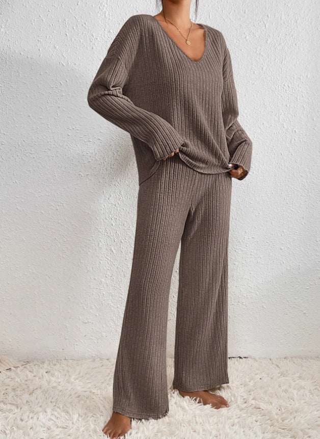 Women's Long-Sleeve Knit Loungewear Set