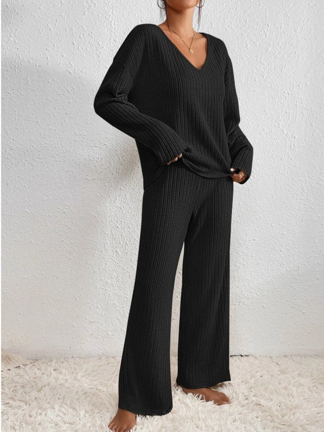 Women's Long-Sleeve Knit Loungewear Set