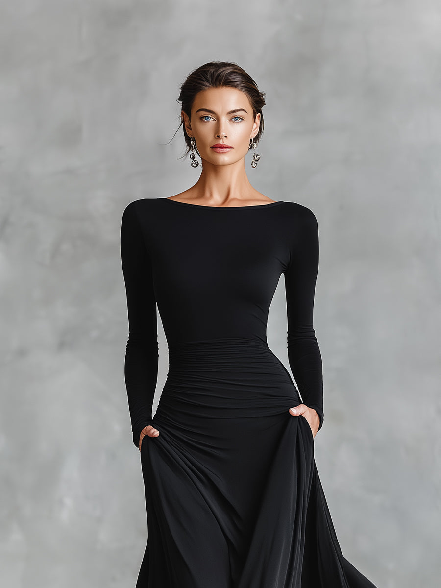 Women's Long-Sleeve Maxi Dress