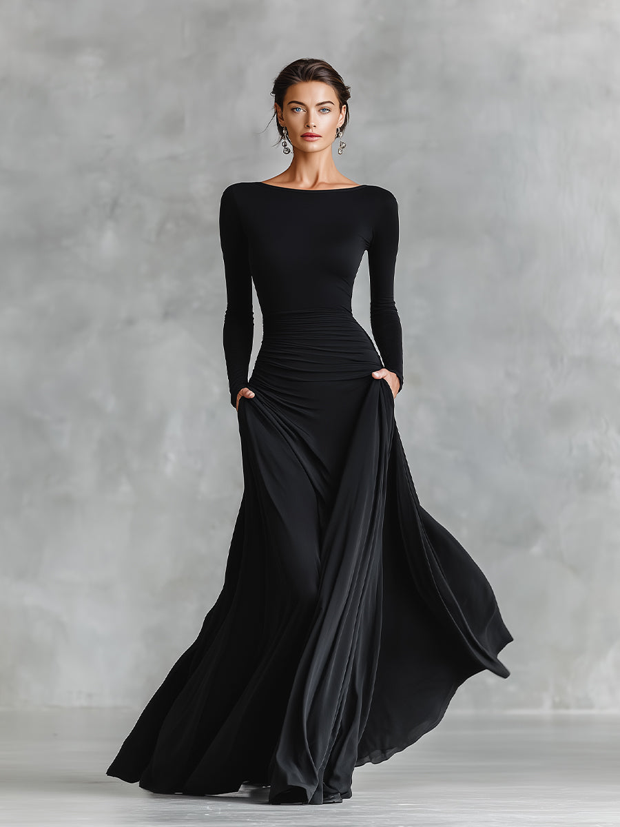 Women's Long-Sleeve Maxi Dress