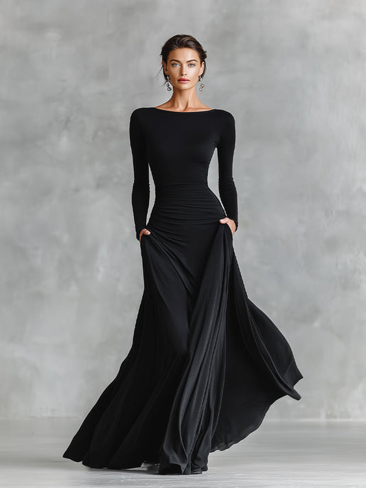 Women's Long-Sleeve Maxi Dress