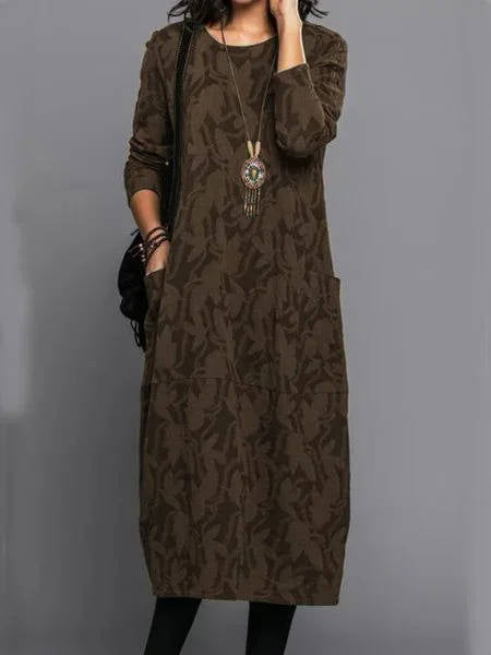 Women's Long-Sleeve Midi Dress