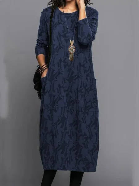 Women's Long-Sleeve Midi Dress