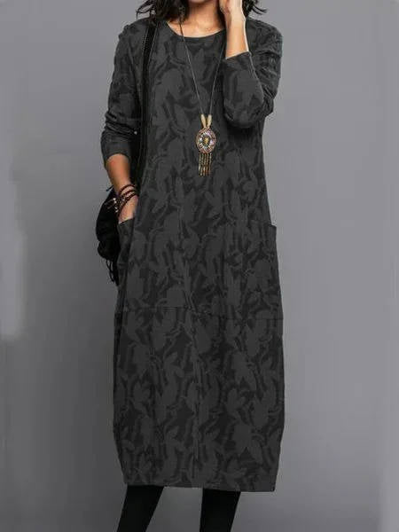 Women's Long-Sleeve Midi Dress