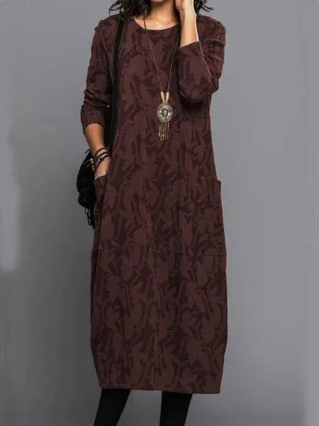 Women's Long-Sleeve Midi Dress
