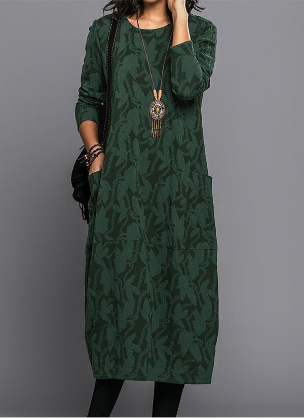 Women's Long-Sleeve Midi Dress
