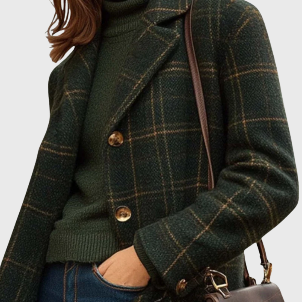 Women's Longline Coat with Button Front and Lapel Collar