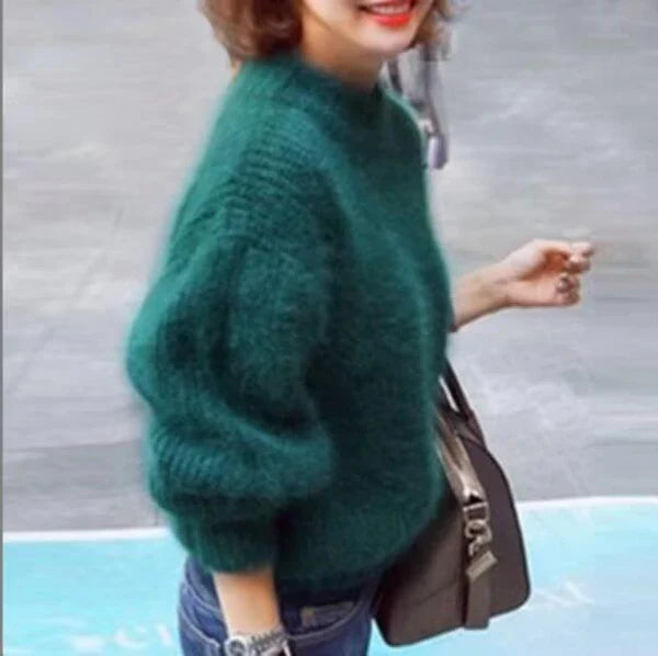 Women's Loose-Knit Wool Sweater – Comfortable and Elegant with Modern Style