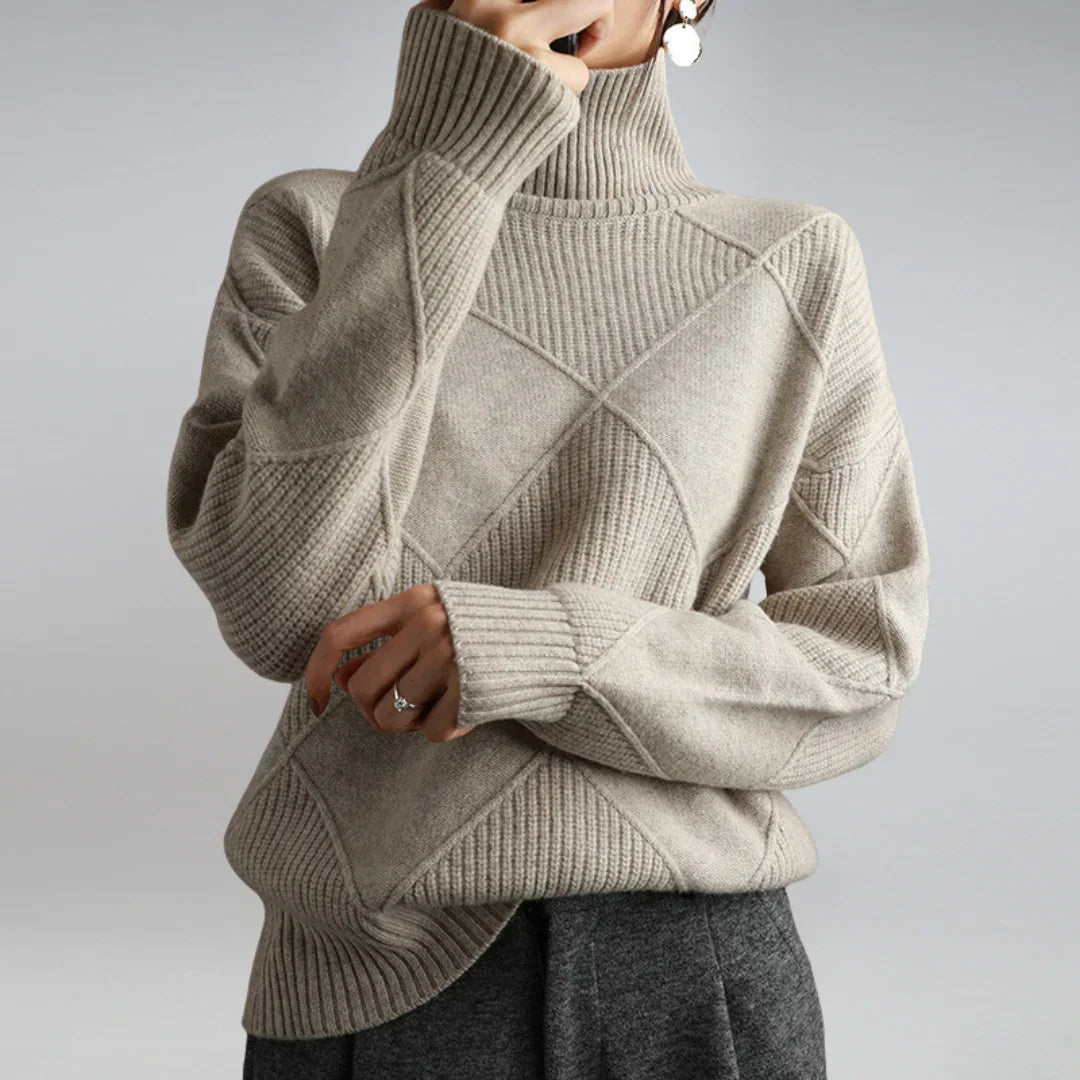 Women's Luxury Cashmere Turtleneck Sweater – Soft and Warm Winter Sweater
