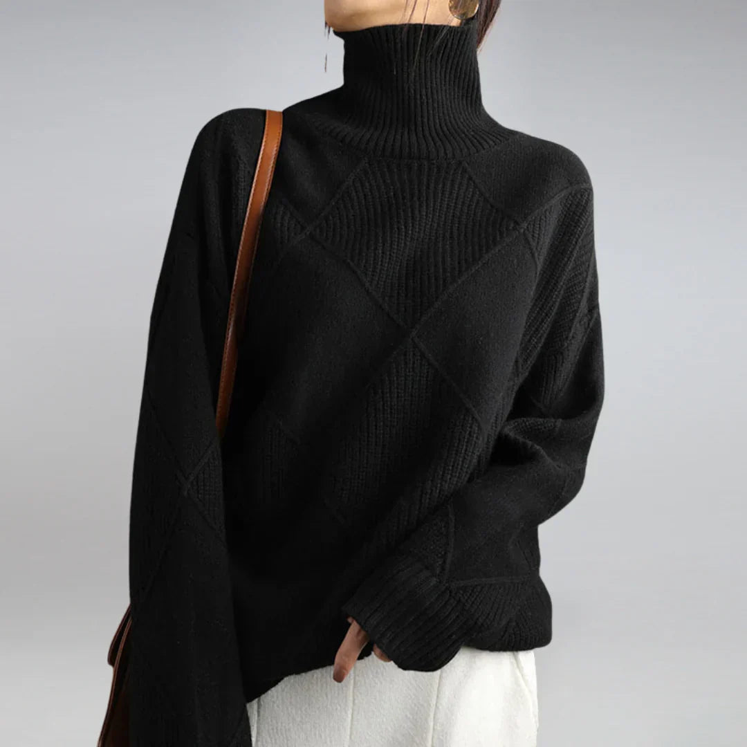Women's Luxury Cashmere Turtleneck Sweater – Soft and Warm Winter Sweater