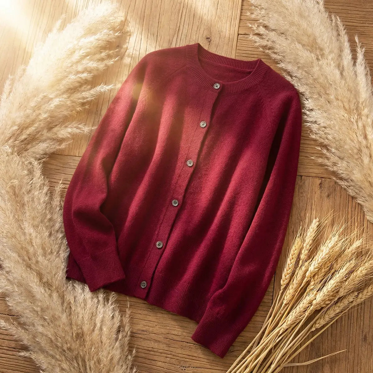 Women's Merino Wool Long Sleeve Knit Cardigan