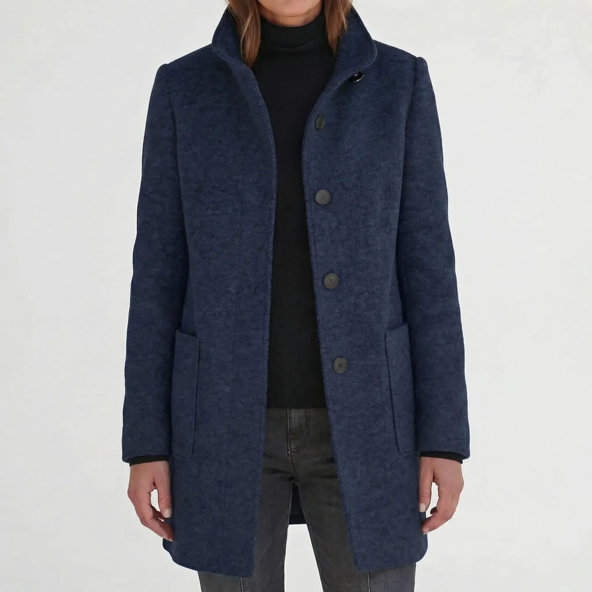 Women's Mid-Length Stand Collar Coat
