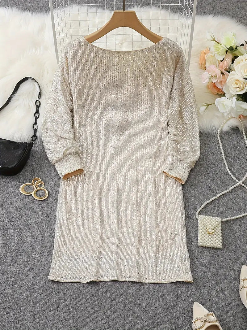 Women's Off-Shoulder Sequin Mini Dress