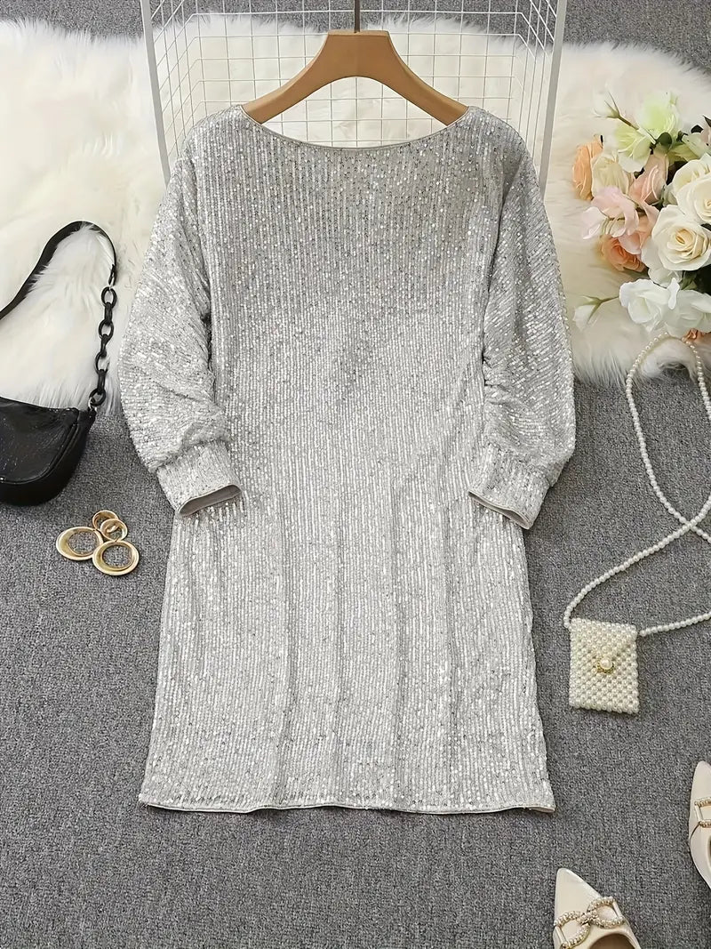 Women's Off-Shoulder Sequin Mini Dress