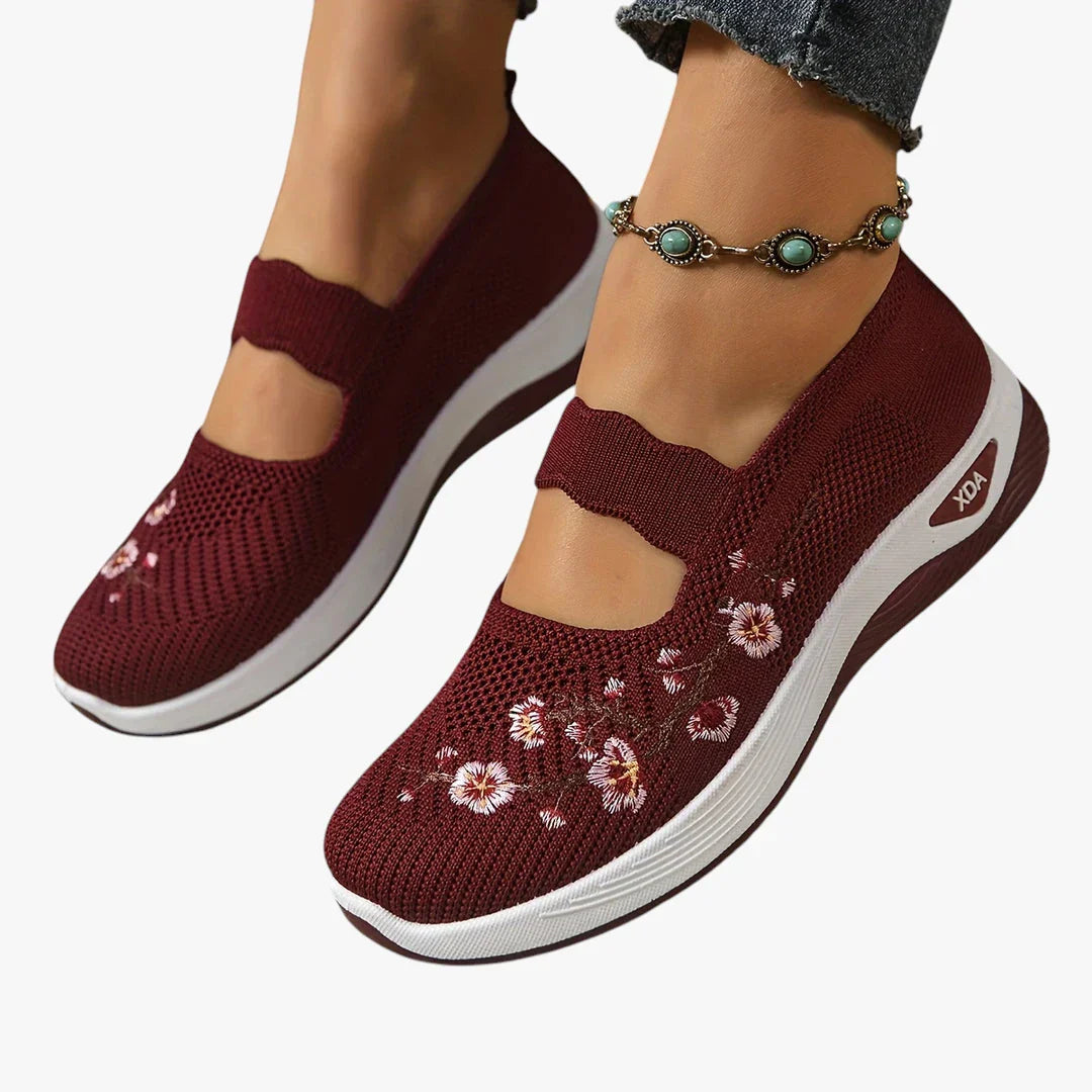 Women's Orthopedic Embroidered Mary Jane Sneakers