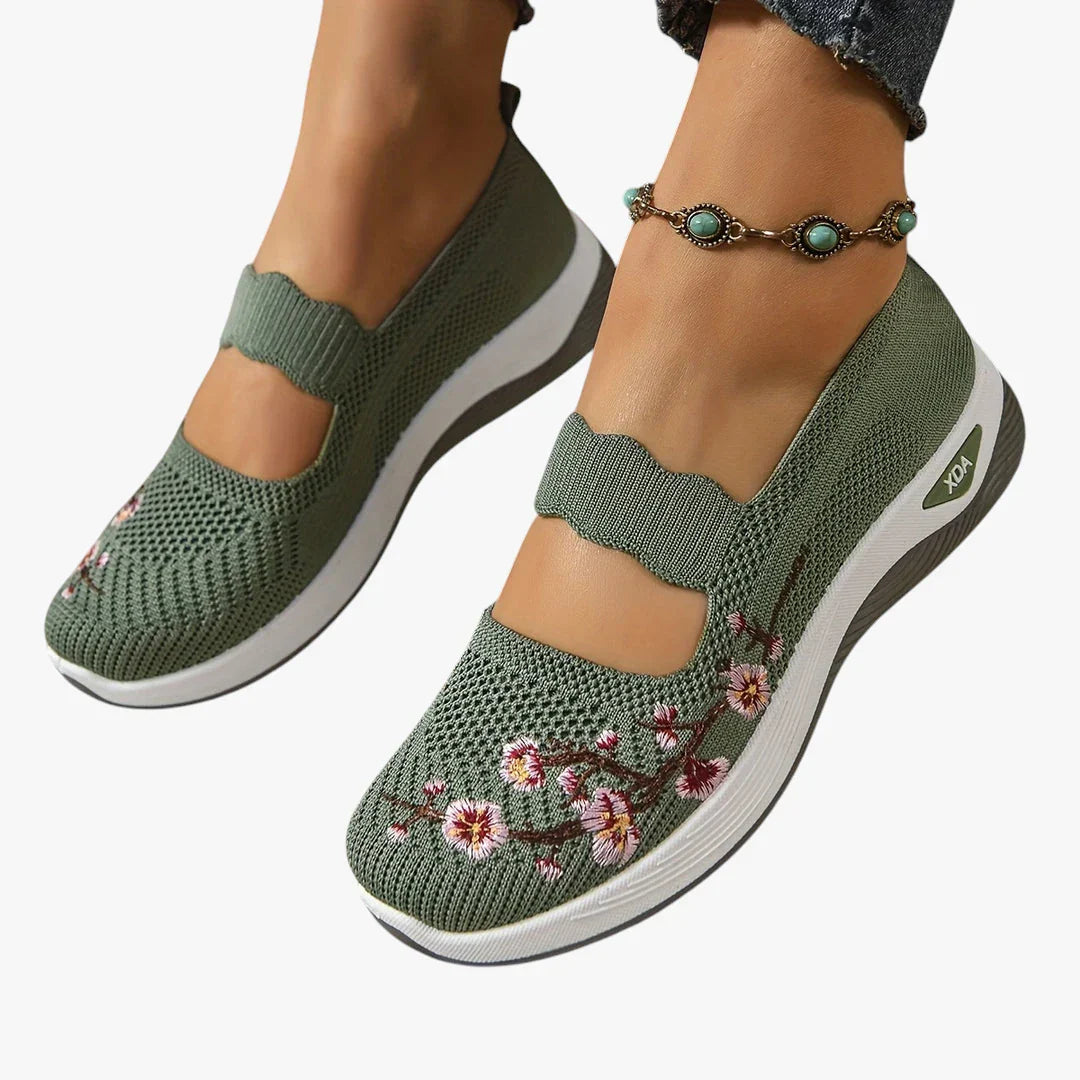 Women's Orthopedic Embroidered Mary Jane Sneakers