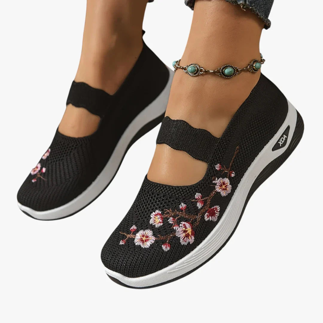 Women's Orthopedic Embroidered Mary Jane Sneakers