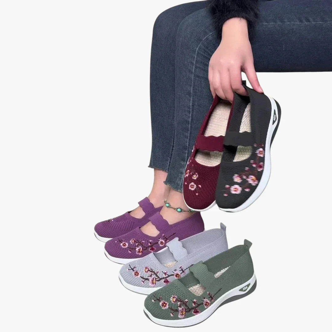 Women's Orthopedic Embroidered Mary Jane Sneakers