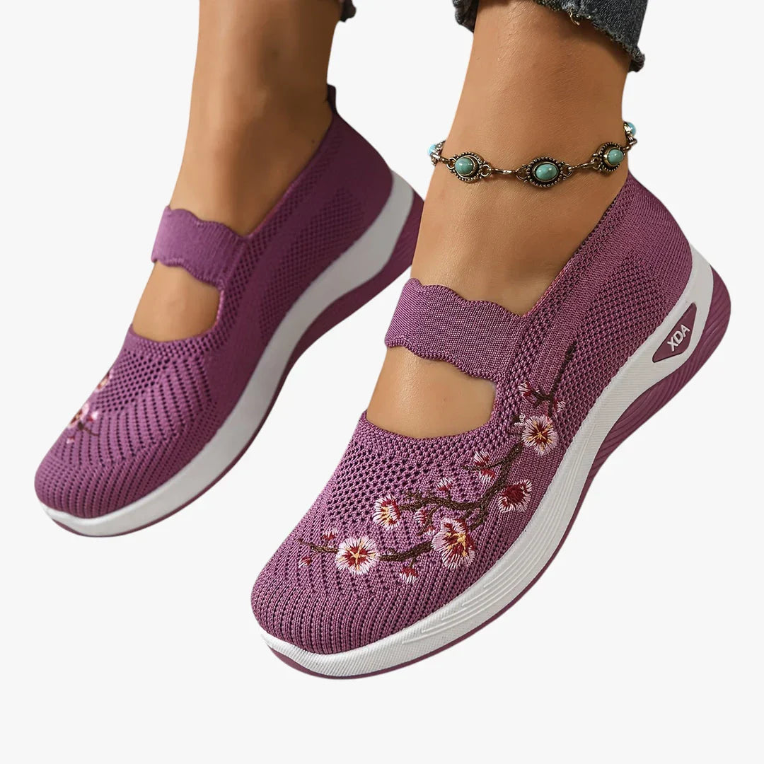 Women's Orthopedic Embroidered Mary Jane Sneakers