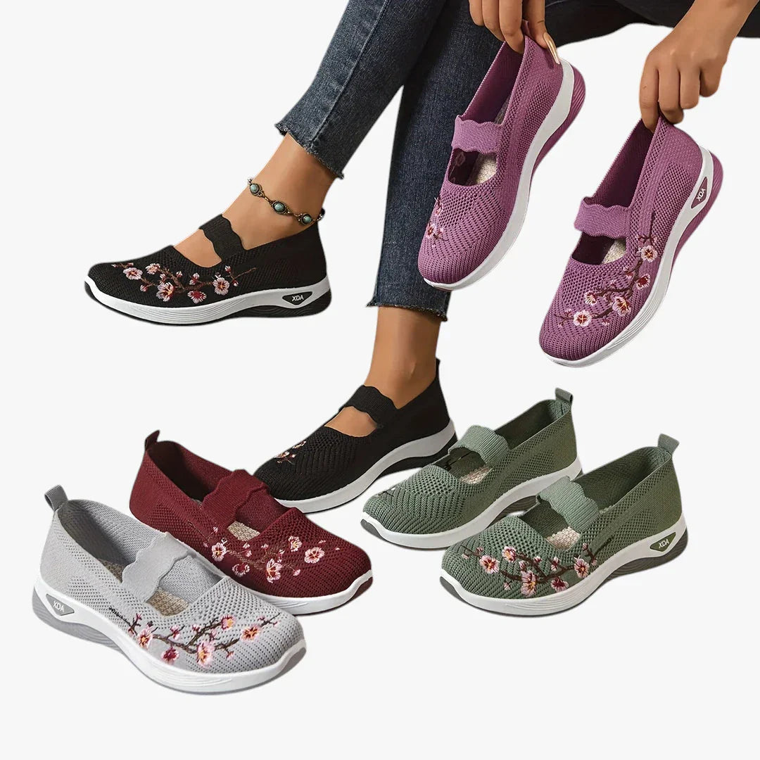 Women's Orthopedic Embroidered Mary Jane Sneakers