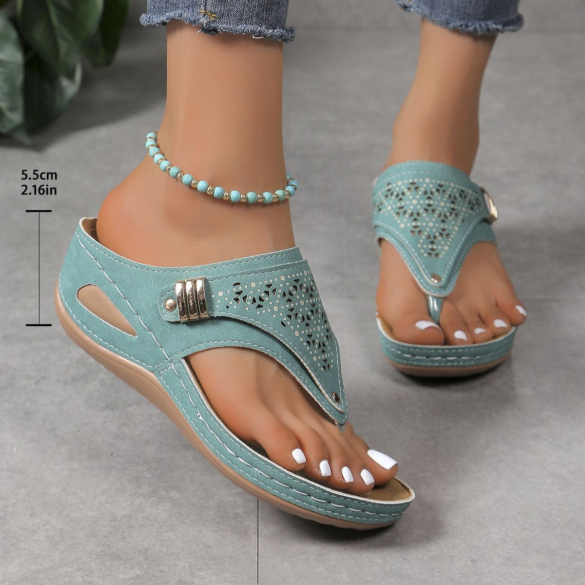 Women's Orthopedic Geometric Thong Sandals